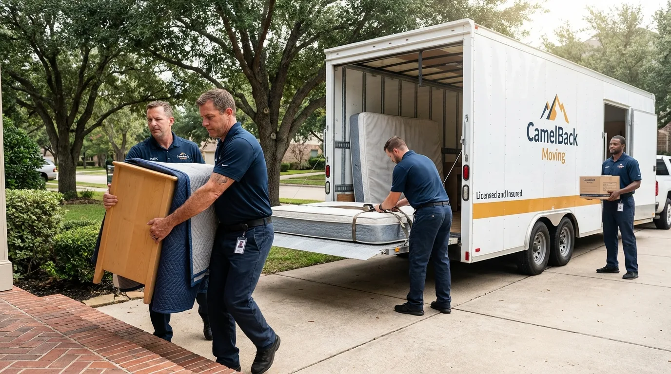Crew loading residential truck for cross-state move from Allegany, NY