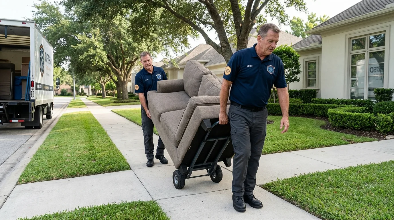 Local residential moving crew loading furniture in Allegany, NY