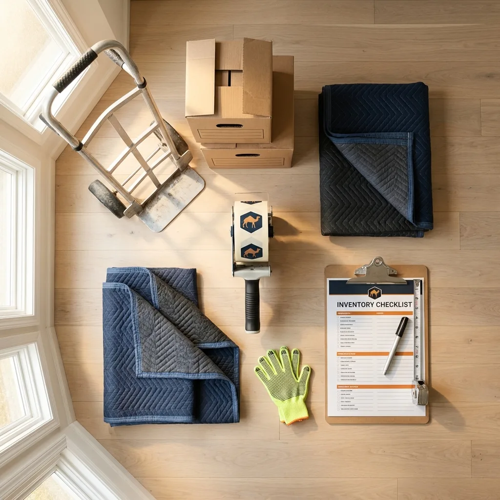 Professional moving supplies and packing materials layout for Allegany residential relocations